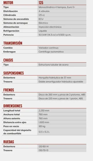 Moto 125cc Scooter Amarillo