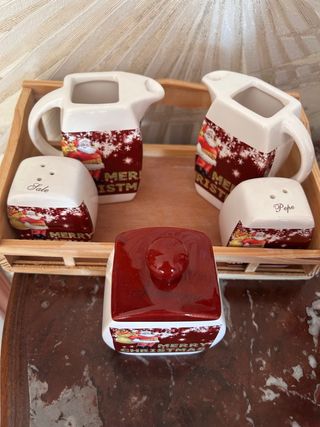 Set natalizio saliera pepe oliera formaggio