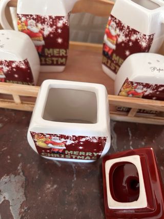 Set natalizio saliera pepe oliera formaggio
