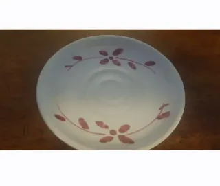 Portasapone in ceramica bianco e rosa