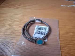 Pulsera Cuero Trenzado Thomas Sabo Plata Turquesa