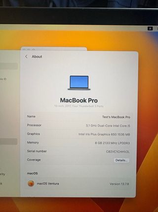 MacBook Pro 13 2017 4x Thunderbolt 3