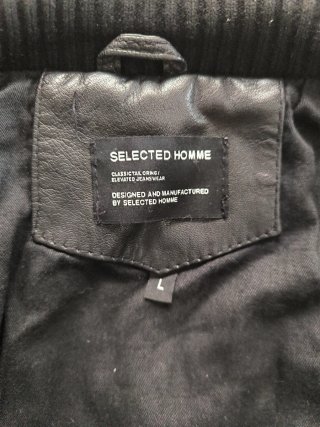 Chaqueta de piel / cuero negra
