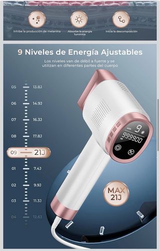 Depiladora IPL 21J Rosa y Blanca