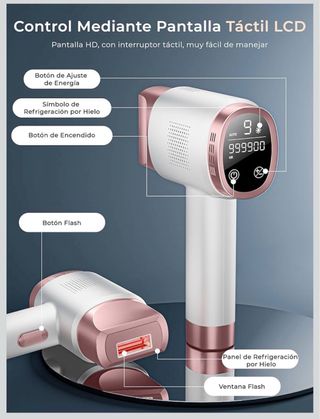 Depiladora IPL 21J Rosa y Blanca