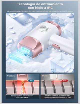 Depiladora IPL 21J Rosa y Blanca