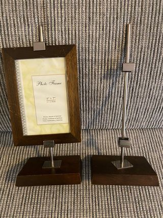 Portafoto in legno e metallo