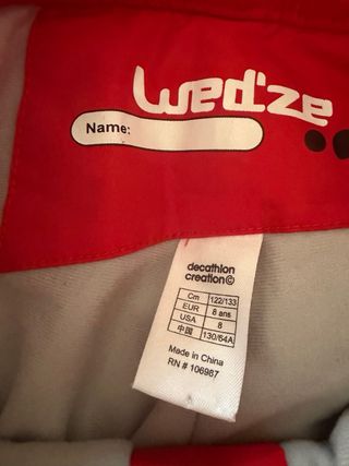 Tuta da sci Decathlon rossa e grigia