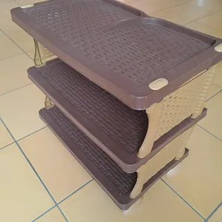 Scarpiera modulare 3 ripiani marrone