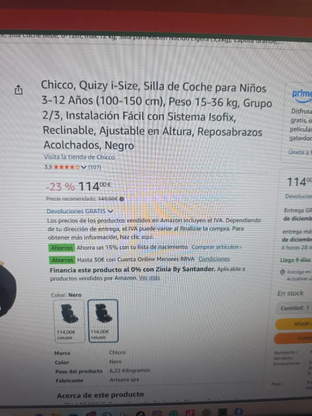 Silla de coche Chicco Quizy i-Size