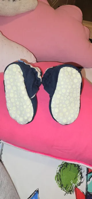 Botinhas Zás Trás 6-12 Meses Azul Marinho