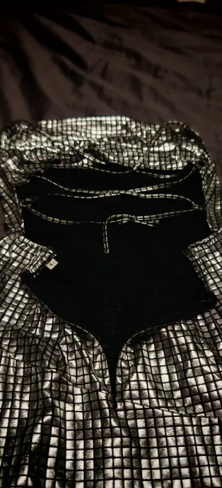 Vestido largo plateado fiesta