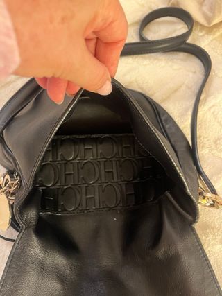Bolso bandolera piel CH negro