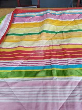 Edredón rayas multicolor 180x276cm,