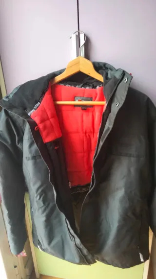 Parka de invierno negra y roja Unisex