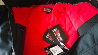 Parka de invierno negra y roja Unisex