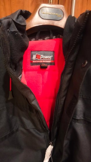Parka de invierno negra y roja Unisex