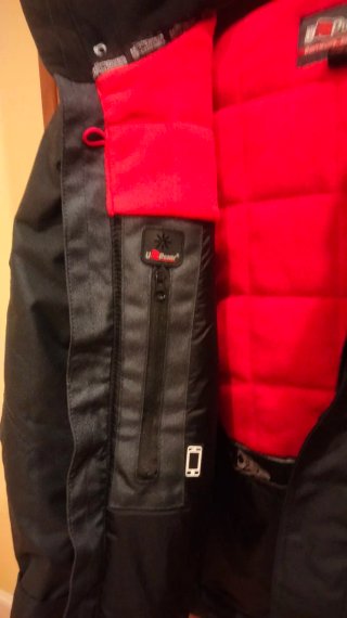 Parka de invierno negra y roja Unisex