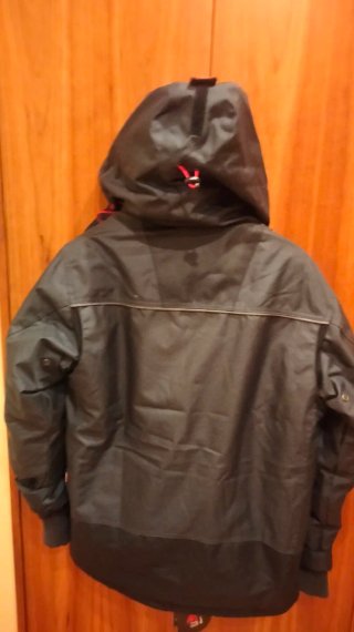 Parka de invierno negra y roja Unisex