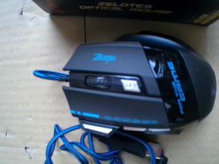 Ratón Gaming Zelotes Negro y Azul