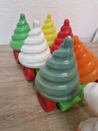 antiguo Juguete de arrastre caballitos conos cipsa