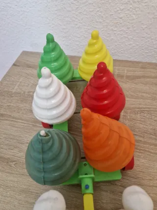 antiguo Juguete de arrastre caballitos conos cipsa