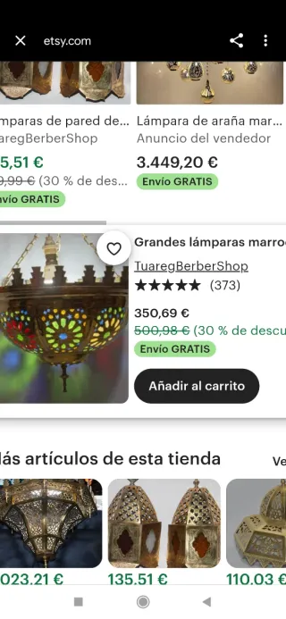 Lámpara de bronce árabe