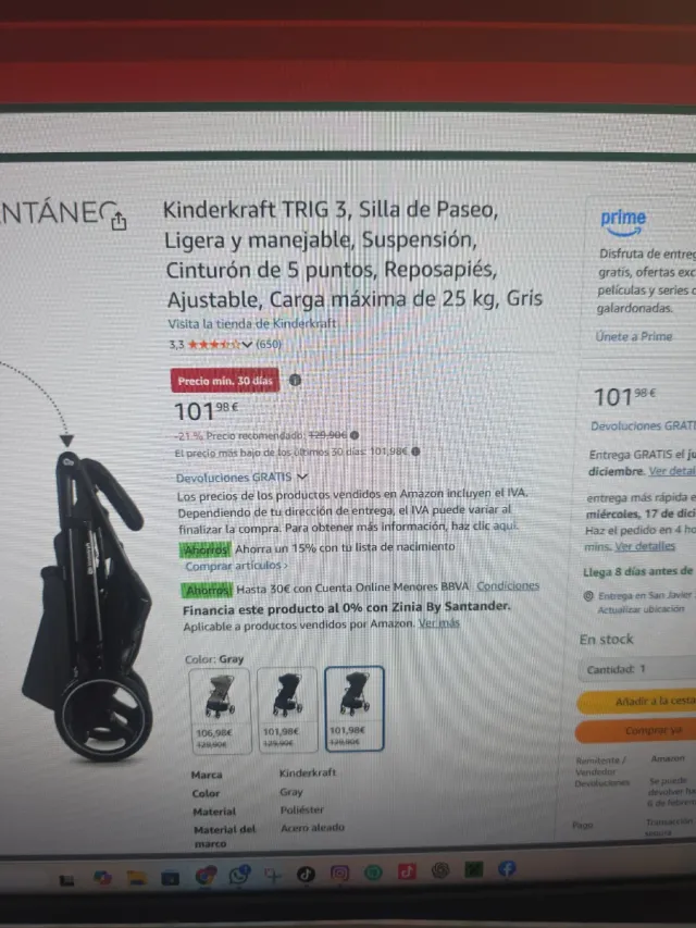 Silla de paseo Kinderkraft Trig 3