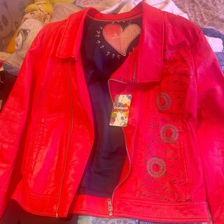 Chaqueta Desigual Roja Cuero Talla 42
