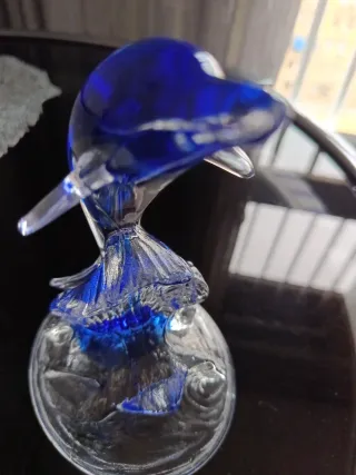 Delfino di vetro di Murano blu