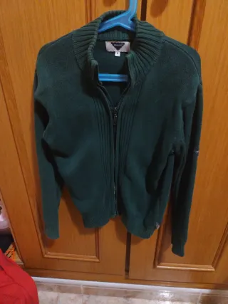 Chaqueta de punto Privata verde cremallera