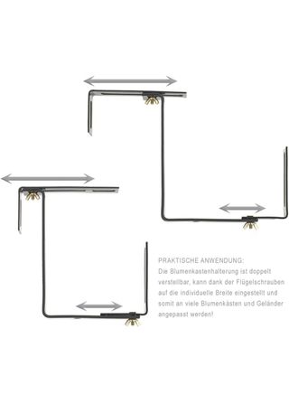 4x Supporti per vasi da balcone (Set di 4)