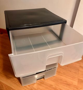 Cajonera Negra 4 Cajones Transparente