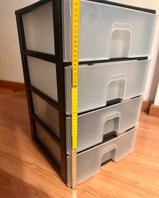 Cajonera Negra 4 Cajones Transparente