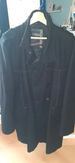 Abrigo paño T-TRAXX negro talla XL