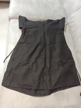 Vestito corto in lino con perline