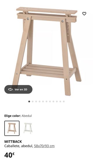 2 Caballetes MITTBACK Ikea Abedul nuevos