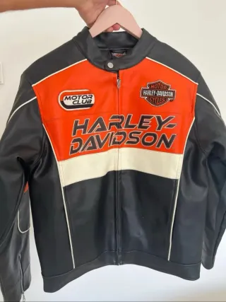 Chaqueta Harley Davidson Negra y Naranja