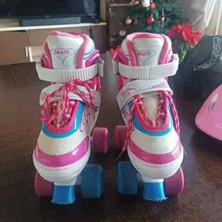 Patines 4 Ruedas Niña Rosa y Azul Extensibles