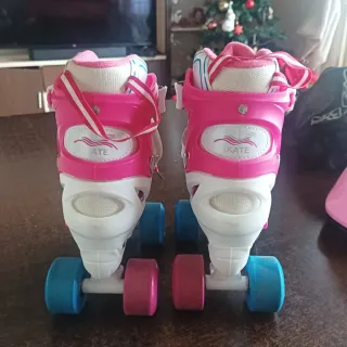 Patines 4 Ruedas Niña Rosa y Azul Extensibles