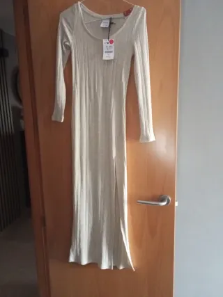 Vestido largo canalé talla XS