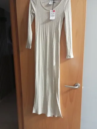 Vestido largo canalé talla XS