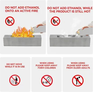 Camino da tavolo bioetanolo nero