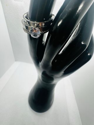 Set 3 Anillos Dorados con Circonitas