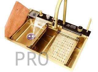 Fregadero Oro Multifunción con Pantalla Digital