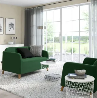 Sofá Linanäs ikea dos plazas + funda verde