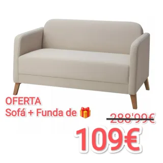 Sofá Linanäs beige dos plazas de Ikea