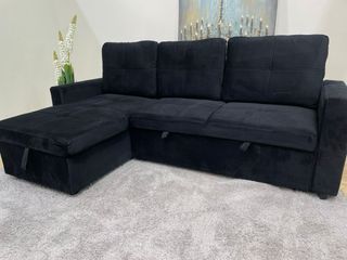 Sofá Negro Nuevo Terciopelo