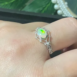 Anillo Plata Ópalo Natural Multicolor