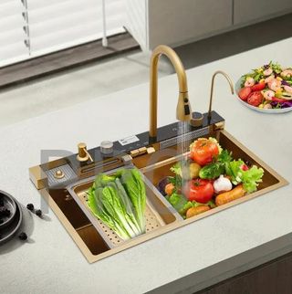 Fregadero Oro Multifunción con Pantalla Digital